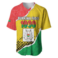Personalized Burkina Faso Independence Day Baseball Jersey Coat Of Arms - Grunge Style - Wonder Print Shop