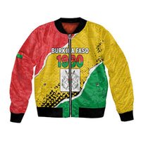 Personalized Burkina Faso Independence Day Bomber Jacket Coat Of Arms - Grunge Style - Wonder Print Shop