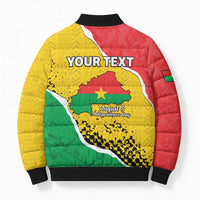 Personalized Burkina Faso Independence Day Bomber Puffer Jacket Coat Of Arms - Grunge Style - Wonder Print Shop