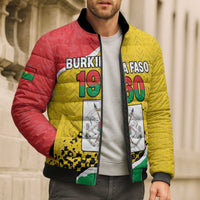 Personalized Burkina Faso Independence Day Bomber Puffer Jacket Coat Of Arms - Grunge Style - Wonder Print Shop