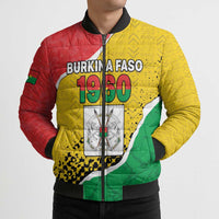 Personalized Burkina Faso Independence Day Bomber Puffer Jacket Coat Of Arms - Grunge Style - Wonder Print Shop