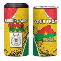 Personalized Burkina Faso Independence Day 4 in 1 Can Cooler Tumbler Coat Of Arms - Grunge Style - Wonder Print Shop