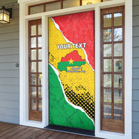 Personalized Burkina Faso Independence Day Door Cover Coat Of Arms - Grunge Style - Wonder Print Shop