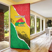 Personalized Burkina Faso Independence Day Door Cover Coat Of Arms - Grunge Style - Wonder Print Shop