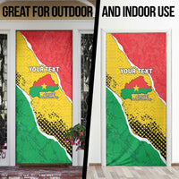 Personalized Burkina Faso Independence Day Door Cover Coat Of Arms - Grunge Style - Wonder Print Shop