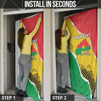 Personalized Burkina Faso Independence Day Door Cover Coat Of Arms - Grunge Style - Wonder Print Shop