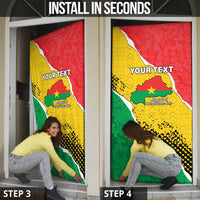 Personalized Burkina Faso Independence Day Door Cover Coat Of Arms - Grunge Style - Wonder Print Shop