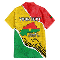 Personalized Burkina Faso Independence Day Family Matching Off The Shoulder Long Sleeve Dress and Hawaiian Shirt Coat Of Arms - Grunge Style - Wonder Print Shop