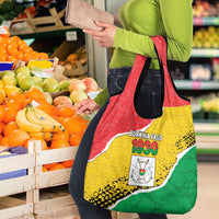 Burkina Faso Independence Day Grocery Bag Coat Of Arms - Grunge Style - Wonder Print Shop