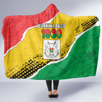 Burkina Faso Independence Day Hooded Blanket Coat Of Arms - Grunge Style - Wonder Print Shop