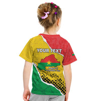 Personalized Burkina Faso Independence Day Kid T Shirt Coat Of Arms - Grunge Style - Wonder Print Shop