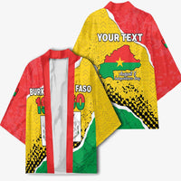 Personalized Burkina Faso Independence Day Kimono Coat Of Arms - Grunge Style - Wonder Print Shop