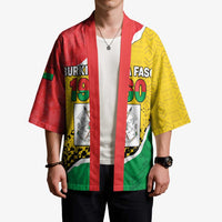 Personalized Burkina Faso Independence Day Kimono Coat Of Arms - Grunge Style - Wonder Print Shop