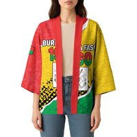 Personalized Burkina Faso Independence Day Kimono Coat Of Arms - Grunge Style - Wonder Print Shop