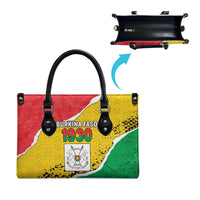 Burkina Faso Independence Day Leather Bag Coat Of Arms - Grunge Style - Wonder Print Shop