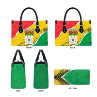 Burkina Faso Independence Day Leather Bag Coat Of Arms - Grunge Style - Wonder Print Shop