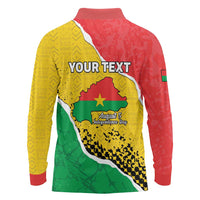 Personalized Burkina Faso Independence Day Long Sleeve Polo Shirt Coat Of Arms - Grunge Style - Wonder Print Shop