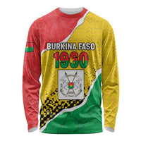 Personalized Burkina Faso Independence Day Long Sleeve Shirt Coat Of Arms - Grunge Style - Wonder Print Shop