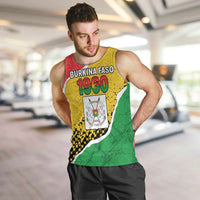 Personalized Burkina Faso Independence Day Men Tank Top Coat Of Arms - Grunge Style - Wonder Print Shop