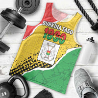 Personalized Burkina Faso Independence Day Men Tank Top Coat Of Arms - Grunge Style - Wonder Print Shop