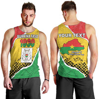 Personalized Burkina Faso Independence Day Men Tank Top Coat Of Arms - Grunge Style - Wonder Print Shop
