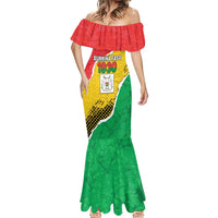 Personalized Burkina Faso Independence Day Mermaid Dress Coat Of Arms - Grunge Style - Wonder Print Shop