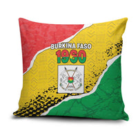 Burkina Faso Independence Day Pillow Cover Coat Of Arms - Grunge Style - Wonder Print Shop