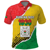 Personalized Burkina Faso Independence Day Polo Shirt Coat Of Arms - Grunge Style - Wonder Print Shop
