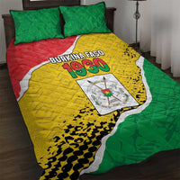 Burkina Faso Independence Day Quilt Bed Set Coat Of Arms - Grunge Style - Wonder Print Shop