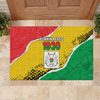 Burkina Faso Independence Day Rubber Doormat Coat Of Arms - Grunge Style - Wonder Print Shop