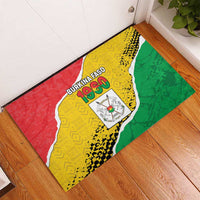 Burkina Faso Independence Day Rubber Doormat Coat Of Arms - Grunge Style - Wonder Print Shop