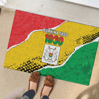 Burkina Faso Independence Day Rubber Doormat Coat Of Arms - Grunge Style - Wonder Print Shop