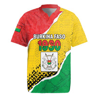 Personalized Burkina Faso Independence Day Rugby Jersey Coat Of Arms - Grunge Style - Wonder Print Shop
