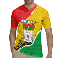 Personalized Burkina Faso Independence Day Rugby Jersey Coat Of Arms - Grunge Style - Wonder Print Shop