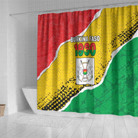Burkina Faso Independence Day Shower Curtain Coat Of Arms - Grunge Style - Wonder Print Shop