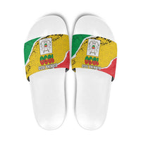 Burkina Faso Independence Day Slide Sandals Coat Of Arms - Grunge Style - Wonder Print Shop