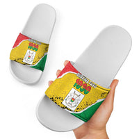 Burkina Faso Independence Day Slide Sandals Coat Of Arms - Grunge Style - Wonder Print Shop
