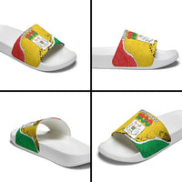 Burkina Faso Independence Day Slide Sandals Coat Of Arms - Grunge Style - Wonder Print Shop