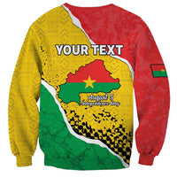 Personalized Burkina Faso Independence Day Sweatshirt Coat Of Arms - Grunge Style - Wonder Print Shop