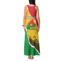 Personalized Burkina Faso Independence Day Tank Maxi Dress Coat Of Arms - Grunge Style - Wonder Print Shop