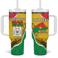 Personalized Burkina Faso Independence Day Tumbler With Handle Coat Of Arms - Grunge Style - Wonder Print Shop