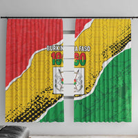 Burkina Faso Independence Day Window Curtain Coat Of Arms - Grunge Style - Wonder Print Shop