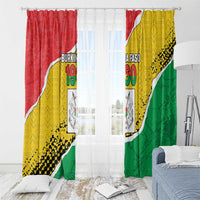 Burkina Faso Independence Day Window Curtain Coat Of Arms - Grunge Style - Wonder Print Shop