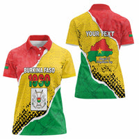 Personalized Burkina Faso Independence Day Women Polo Shirt Coat Of Arms - Grunge Style - Wonder Print Shop