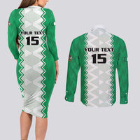 Nigeria Basketball Custom Couples Matching Long Sleeve Bodycon Dress and Long Sleeve Button Shirt Go DTigers - Wonder Print Shop