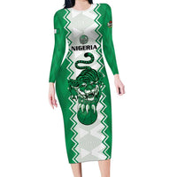 Nigeria Basketball Custom Long Sleeve Bodycon Dress Go DTigers - Wonder Print Shop
