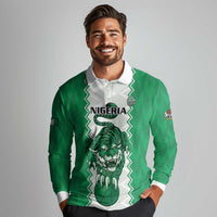 Nigeria Basketball Custom Long Sleeve Polo Shirt Go DTigers - Wonder Print Shop