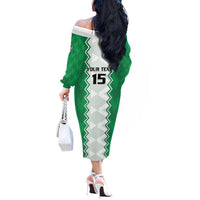 Nigeria Basketball Custom Off The Shoulder Long Sleeve Dress Go DTigers - Wonder Print Shop
