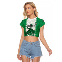 Nigeria Basketball Custom Raglan Cropped T Shirt Go DTigers - Wonder Print Shop