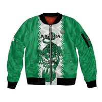 Nigeria Basketball Custom Sleeve Zip Bomber Jacket Go DTigers - Wonder Print Shop